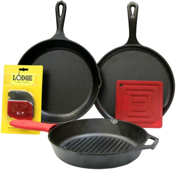 Lodge Essential Pan Set, 7-Piece, Black