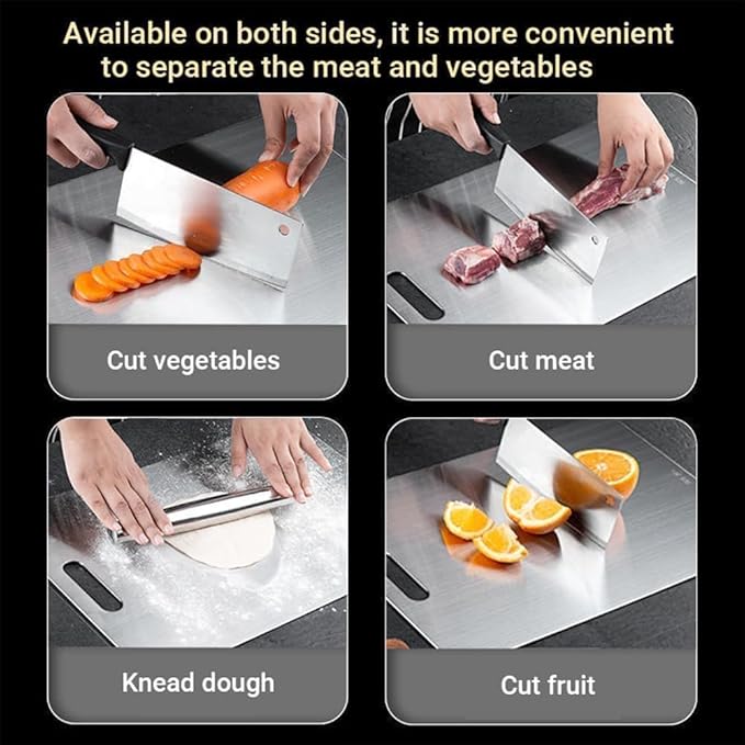 Titanium Cutting Board - 100% Pure Titanium Cutting Boards for Kitchen - Cutting Edge Hygiene & Durability, 1 Pack Double Sided Medical-grade Titanium Cutting Mat, Easy to Clean (18"L x 12"W)