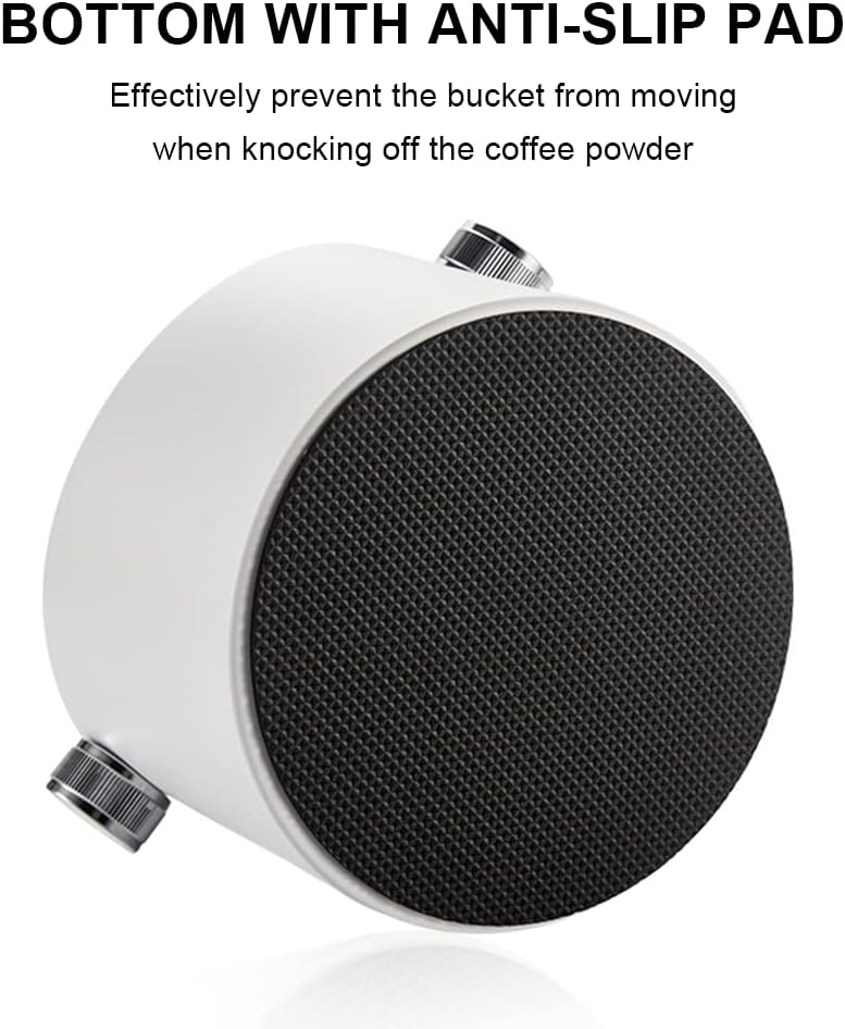 Espresso Knock Box, Large Capacity & Non-Slip Base Coffee Knock Box, Barista Tools, Espresso Machine Accessories (Silver)