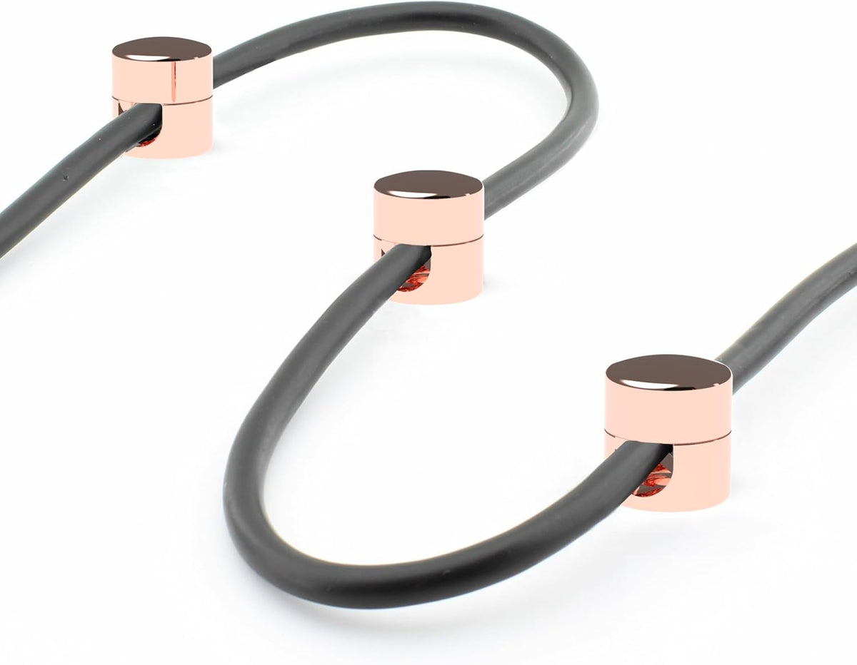Cable Anchors for Desk Organization | Premium Aluminum Cord Organizers | Charger + Cable Management Clips for Home & Office | Stylish, Sturdy, & Functional | (3 Pack) (Copper)