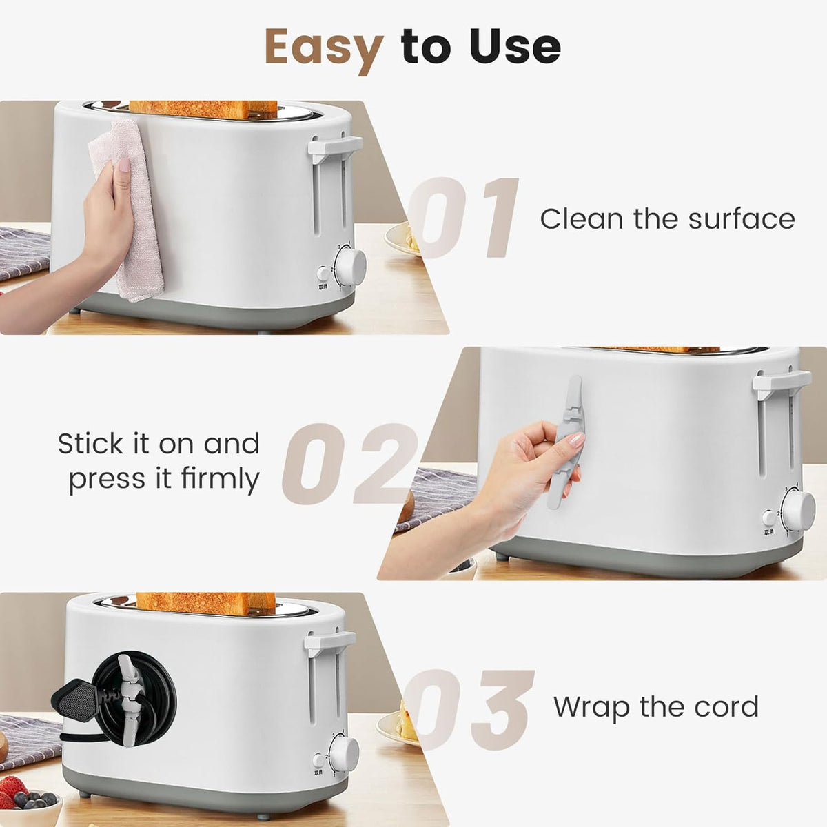 Cord Organizer for Appliances,Wire Organizers for Appliances, Kitchen Appliance Cord Organizer for Mixer,Blender,Coffee Maker,Pressure Cooker,Must-Have Kitchen Accessories for Daily Life（4 Packs）