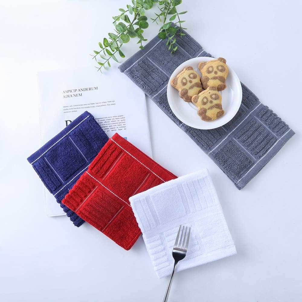 Glynniss Dish Cloths for Kitchen Washing Dishes, Super Absorbent Dish Rags, Cotton Terry Cleaning Cloths Pack of 8 (Rust, 12x12 inches)