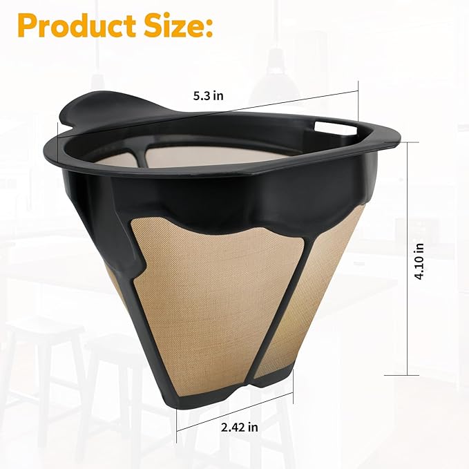 Coffee Filter Replacement for Ninja Coffee Maker - Cone Reusable Permanent Coffee Filter Compatible with Ninja Coffee Machine CM300 CM305 CM360 CM371 CM401, Replacement Parts for Ninja Coffee Maker