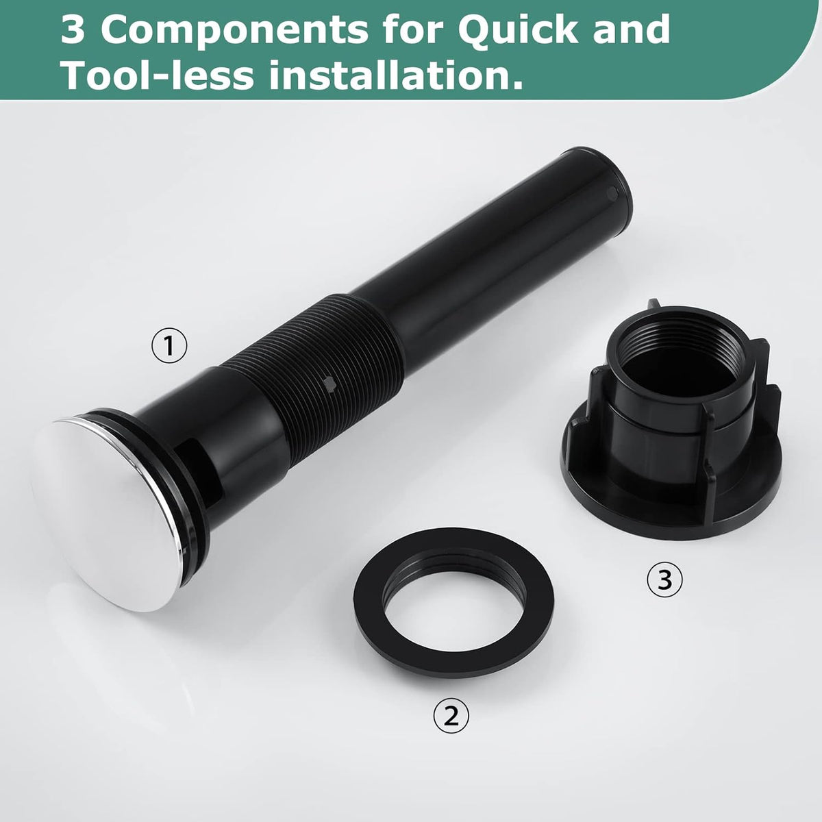PARLOS Bathroom Faucet Lavatory Vessel Sink Pop Up Drain Stopper with Overflow Chrome, 20715