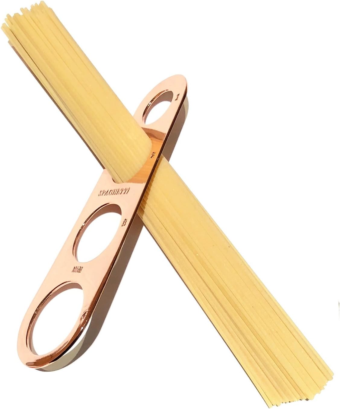 Rose Gold Copper Plated Stainless Steel Spaghetti Measuring Tool by Homey Product - Beautiful Premium Portion Measurer for Pasta and Noodles