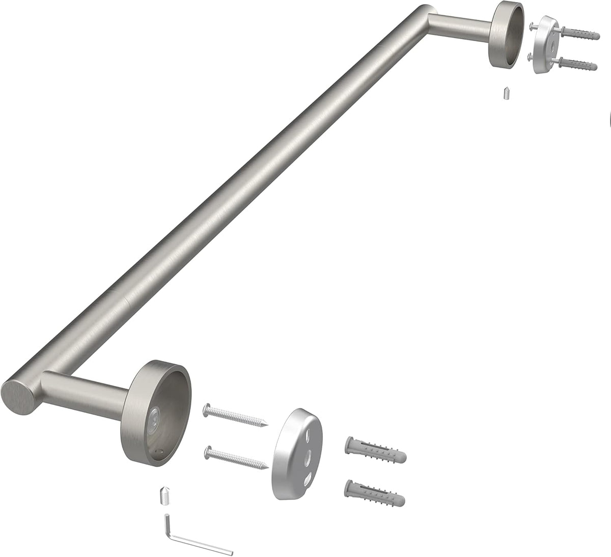 24 Inch Brushed Towel Bar Towel Rack for Bathroom Kitchen Hand Towel Holder Dish Cloths Hanger SUS304 Stainless Steel RUSTPROOF Wall Mount (Brushed Grey)