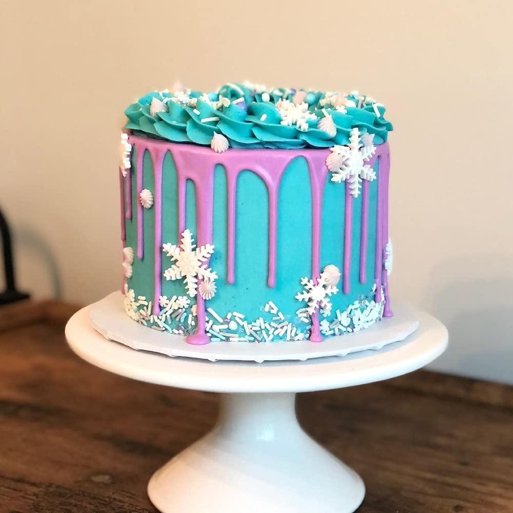 Frozen Sprinkles for Cake Decorating - Blue and White Sprinkles for Frozen Cake Decorations with Edible Snowflake, Jimmies, Nonpareils, Sugar Pearls for Cupcake Decorations