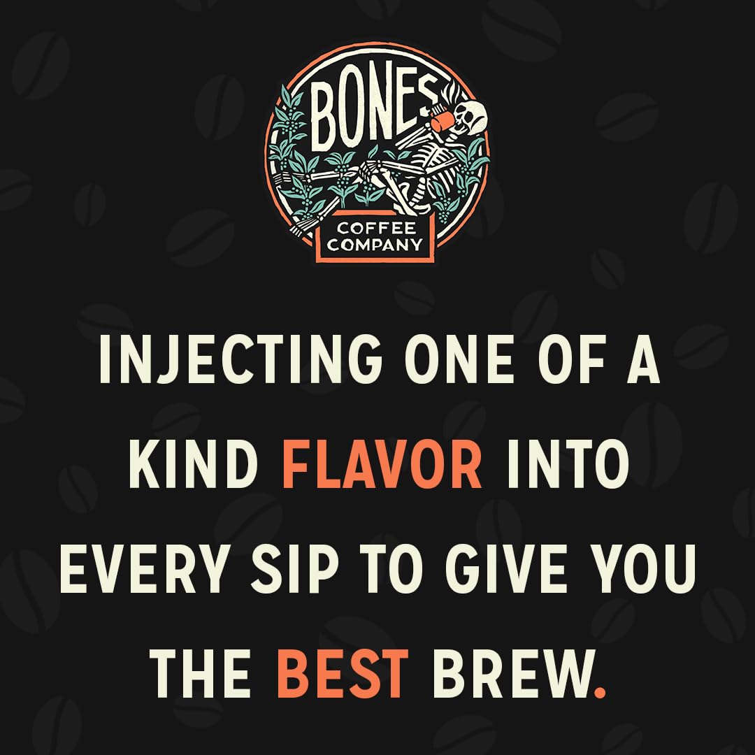 Bones Coffee Company Irish Cream, Creamy Liqueur Flavored Coffee, Medium Roast Low Acid Arabica Beans Compatible with Auto drip and French Press Coffee Maker, 12 Oz Ground