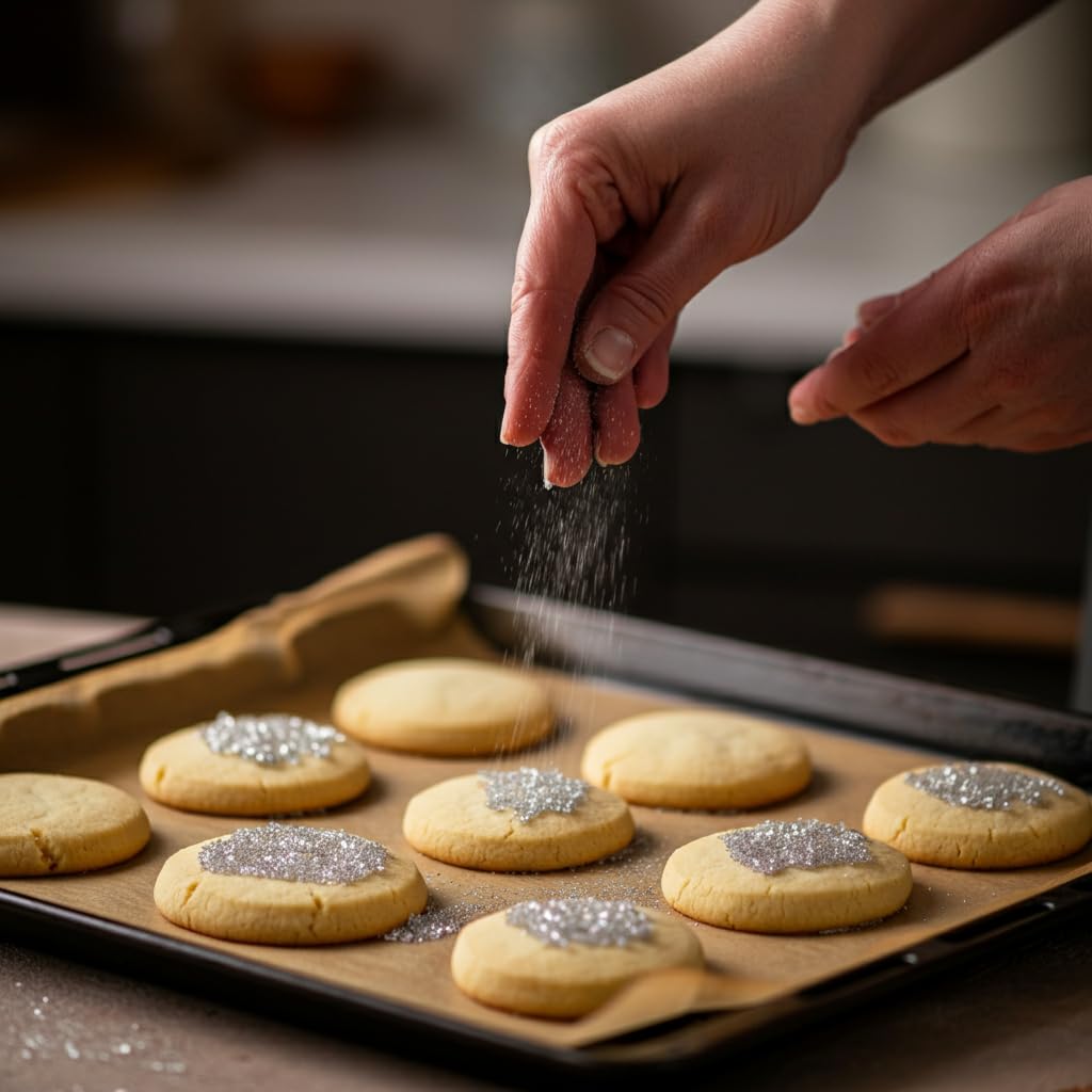 Bakerpan Silver Sanding Sugar for Baking & Cookie Decorating - 5 Ounce Edible Silver Sugar Sprinkles for Cookies, Cakes, Cocktails (Made In USA)