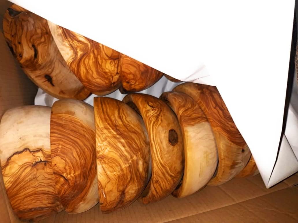 13"+ Artisan Olive Wood Serving Bowl from Rare 200-300 year old Olive Trees- for Salads, Fruit, Snacks, Popcorn, Centerpiece. XXXL (Size13-14 x 4-5.5")