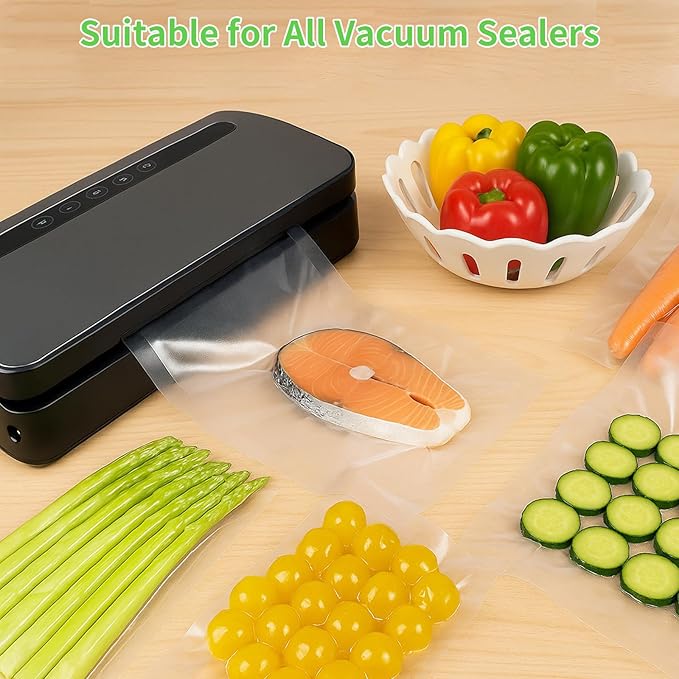 MakMeFre (Total 150Feet) 11” x 150’ Vacuum Sealer Bags Rolls with BPA Free,Heavy Duty Vacuum Food Sealer Storage Bags Rolls,Cut to Size Roll,Great for Sous Vide