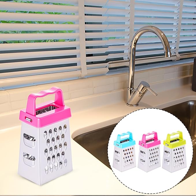 8 Pcs Mini Cheese Grater Professional Box Grater Stainless Steel Garlic Ginger Small Food Shredder Spices Gadget with 4 Sides Safe Zester for Kitchen Cheese Chocolate Vegetable Potatoes
