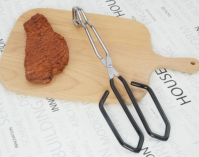 Scissor Style Tongs 10-Inch and 11-Inch Set Stainless Steel Wire Tongs, Set of 2