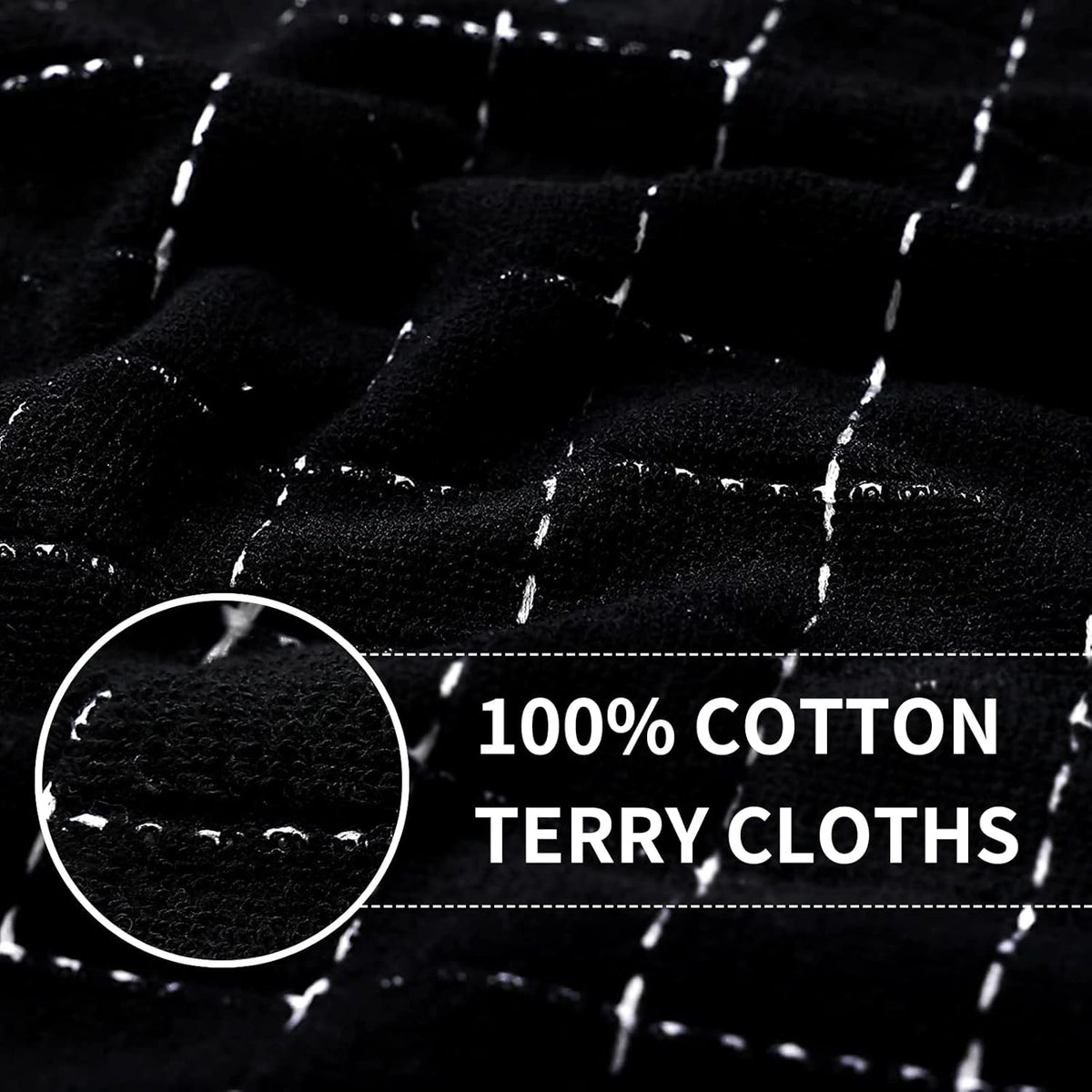 Homaxy 100% Cotton Terry Kitchen Towels(Multiple Color, 13 x 28 inches), Checkered Designed, Soft and Super Absorbent Dish Towels, 4 Pack