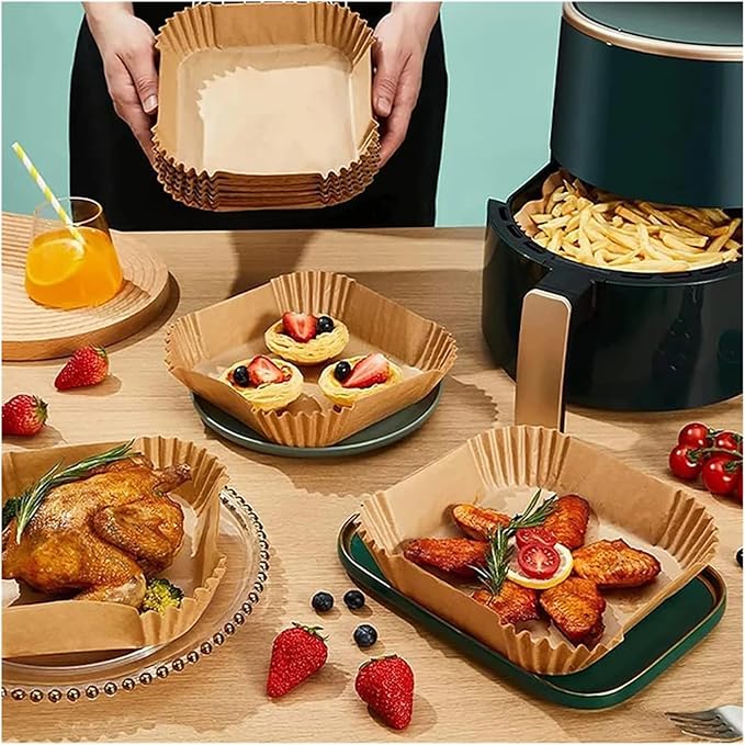 Large Air Fryer Disposable Paper Liners Nonstick 23cm Oven Airfryer Parchment Baking Paper ，Compatible For Ninja，Compatible For COSORI ，Grill Cooking Basket(16cm round,250 Pcs)