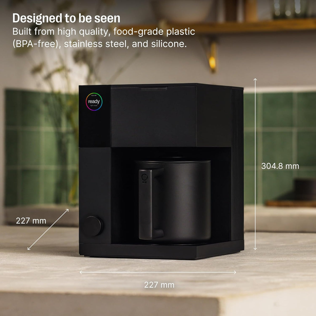 Fellow Aiden Precision Drip Coffee Maker, Thermal Carafe, Perfect Temperature Control, Bloom Cycle, Single Serve to 10 Cup Capacity, Matte Black