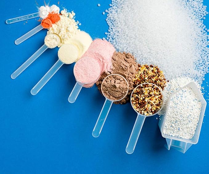 Plastic Measuring Scoop, 1.5 Tablespoon (23 cc | 23 mL) Long Handle Spoons for Powders, Granules, Coffee, Pet Food, Baking Supplies, Protein and Other Dry Goods, BPA Free (Set of 100)