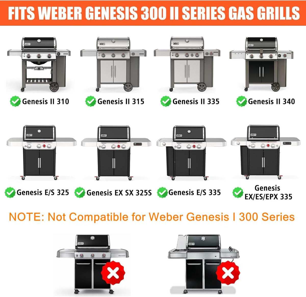 6788 Full Size Griddle Insert for Weber Genesis II 300 and LX 340 Series Gas Grills, Flat Top Griddle Repalcement for Weber Genesis II E-310/315/325/330/335 and S-310/335 with Mini Oven Mitt