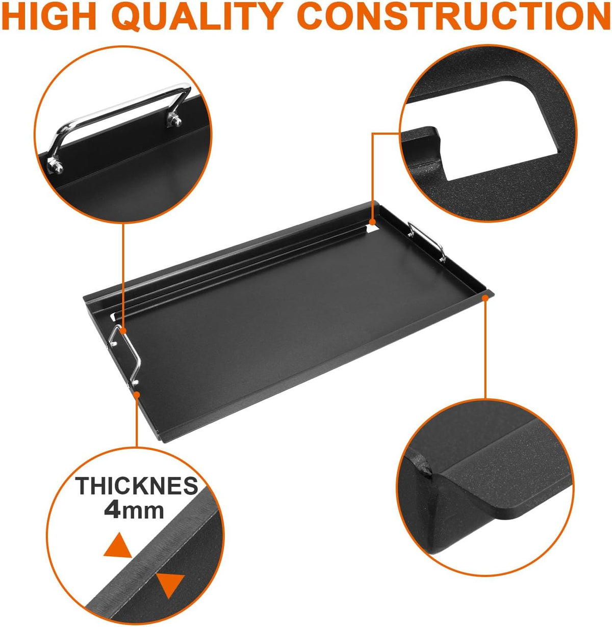 Full-Size Griddle Inserts for Charbroil Performance 6 Burner Grill, Flat Top Griddle for Charbroil Grill 463245917 463238218 463276517 466245917, 463347017, Replace for G470-0002-W1 G470-0003-W1