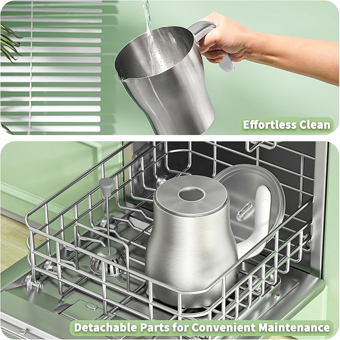 Maestri House Milk Frother, Variable Temp and Froth Thickness DualFro 600 Milk Frother Steamer, 21OZ Smart Touch Control Milk Warmer, Dishwasher Safe, Memory Function for Latte&Hot Chocolate (White)