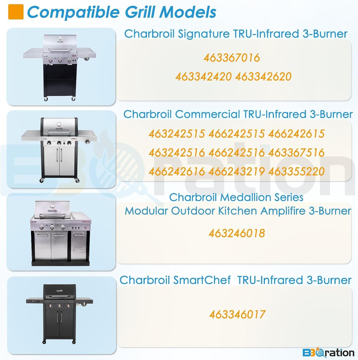 17" Griddle Insert Parts for Charbroil TRU Infrared 3 Burner 463242516 466242515 466242516 466242615 466242616 463355220 463342420 Grill Griddle Insert for Charbroil Grill Replacement Parts