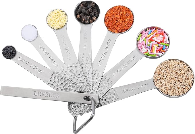 Measuring Cups and Spoons Set, 18/8 Stainless Steel Measuring Cups and Spoons Set of 16pcs, Metal Measuring Cup and Measuring Spoon Set With Leveler and Equivalents Dry 2/3 & 3/4 Cup Measuring Cup Set