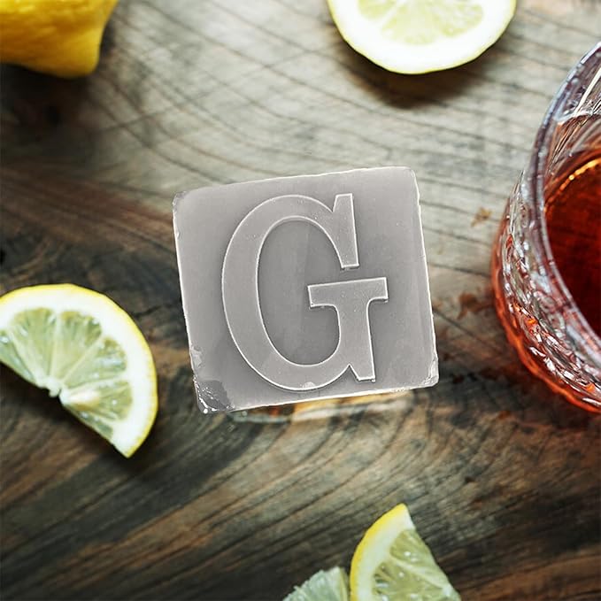 Letter G Monogram Ice Cube Mold Custom Ice Cube Mold 2 Inch Big Initials Silicone Ice Cube Tray Gifts for DAD Gifts for Him