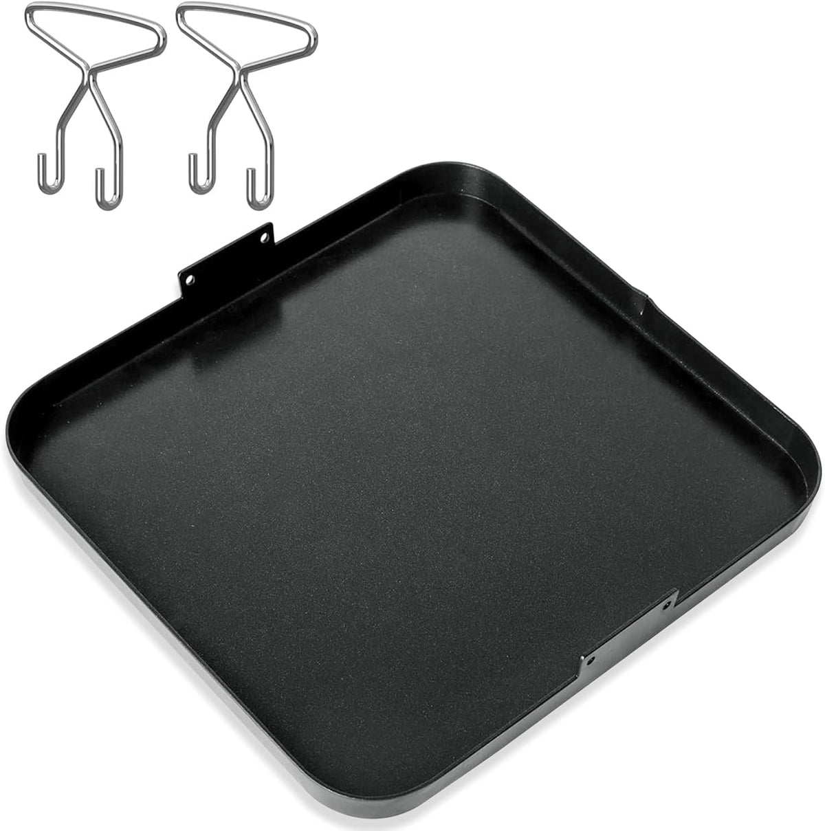 KEESHA 19.5" x 19.5" Premium Nonstick Carbon Steel Griddle with 2 Handles for for Recteq Pellet RT-590 RT-680 RT-700 Electric Pellet Smoker Grill, Taller Edges for Grilling and Stir-Frying