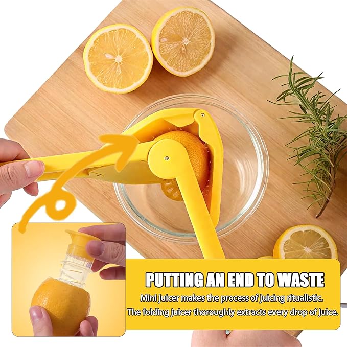 Lemon Squeezer, Effortless Manual Flat Lime Juicer Squeezer, Hand Citrus Press, Stainless Steel Orange Peeler Lemon Zester Grater, Easy to Make Juice From Lemon, Lime, Cirtus, Orange, Fruits（5 Pcs）
