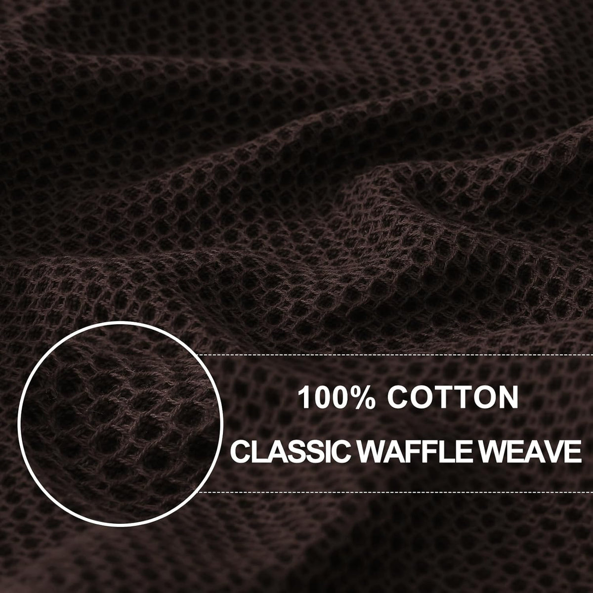Homaxy 100% Cotton Waffle Weave Kitchen Dish Towels, Ultra Soft Absorbent Quick Drying Cleaning Towel, 13 x 28 Inches, 12-Pack, Dark Brown
