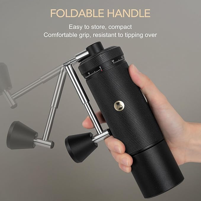 Timemore S3 Manual Coffee Grinder - External Adjustment with Stainless Steel Patented Burr | Hand Coffee Grinder Hign Presicion | Premium Timemore Grinder Chestnut S3, Black