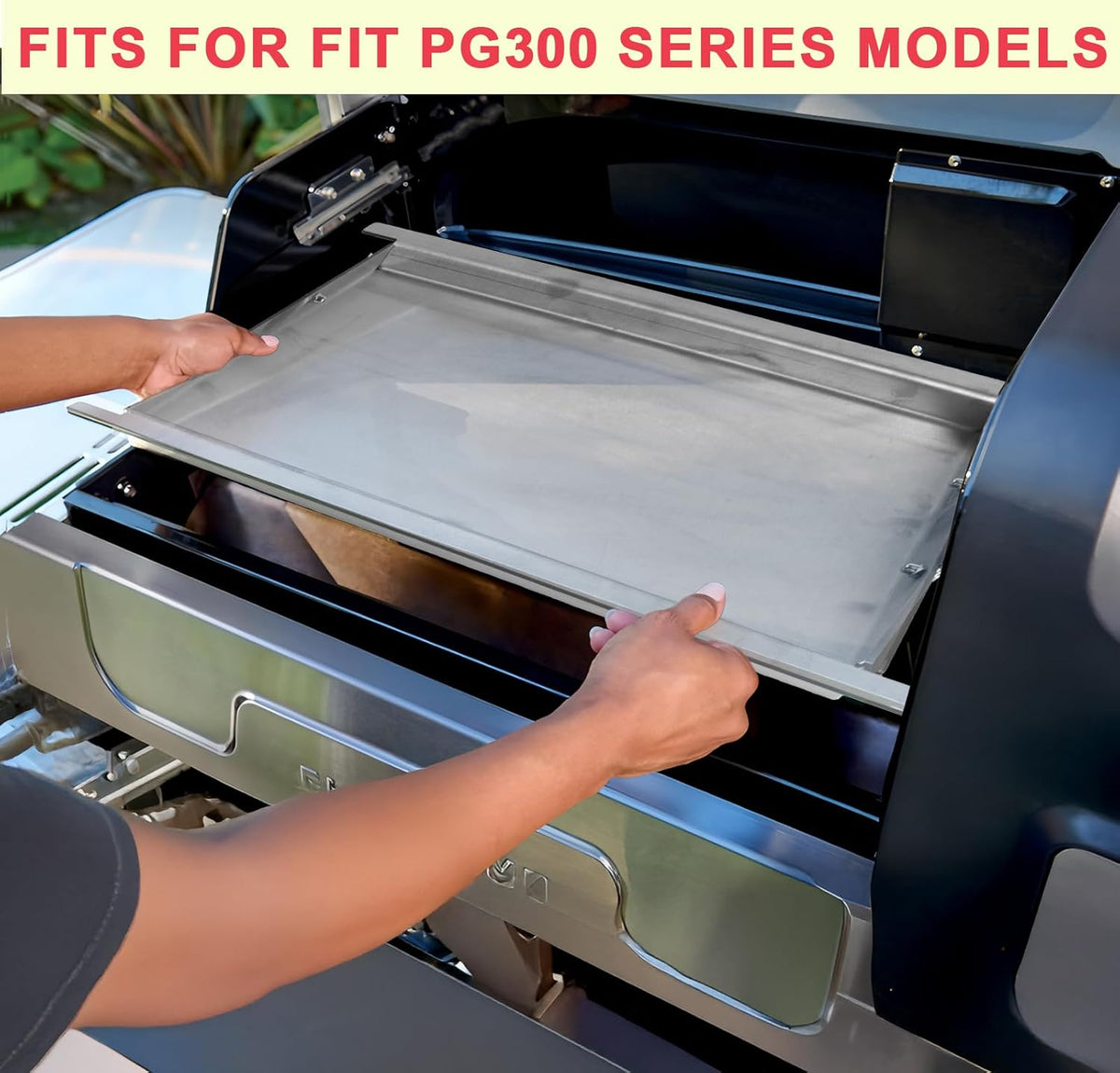 Upgrades Full-Size Griddle Inserts for Ninja PG300 Series Grill Accessories, Stainless Steel Sizzle Griddle Plate for Ninja FlexFlame Grills, for Flex Flame XSKHLFGRIDLE Accessories, 24" x17"