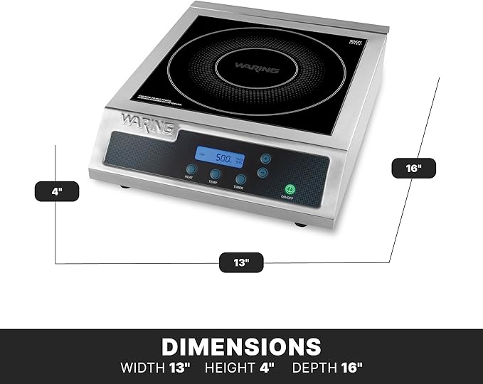 Waring Commercial Heavy-Duty Commercial Induction Range, 120V, 1800W
