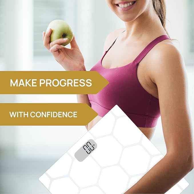 INEVIFIT Bathroom Scale, Highly Accurate Digital Bathroom Body Scale, Measures Weight up to 400 lbs. Includes Batteries