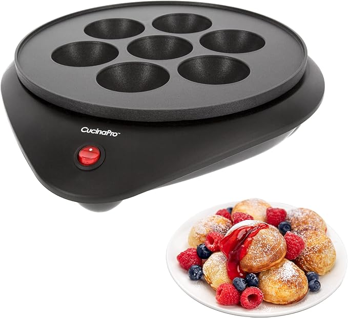 Ebelskiver Maker- Electric Non-stick Baker for Making Takoyaki, Ebelskiver or Octopus Balls, Aebleskivers, Donut Holes & Cake Pops, Unique Danish Mini Pancakes or Dessert Treat- Baking Gift for Her