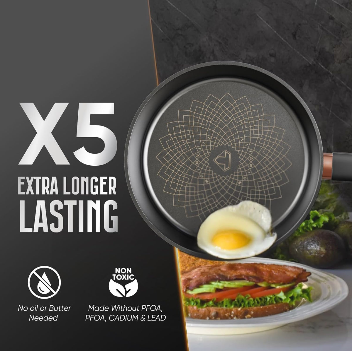 Saucepan for Cooking (FRY PAN (Titanium), 12 inch)