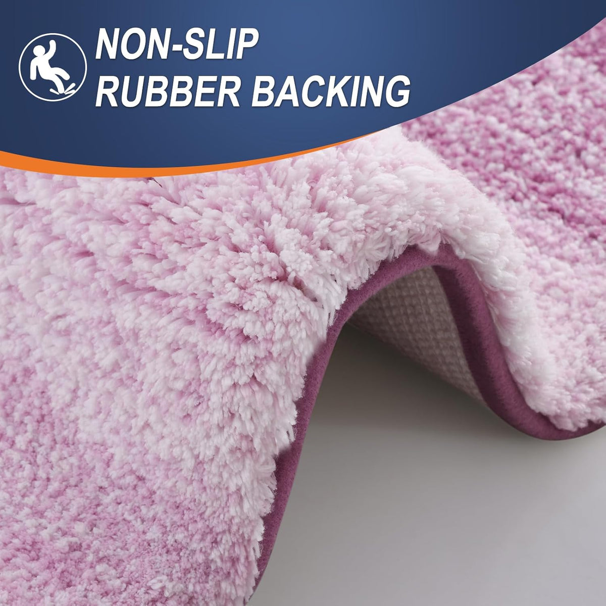 OLANLY Bathroom Rugs Mat 24x16, Extra Soft Absorbent Microfiber Bath Rugs, Rubber Backing, Quick Dry, Washable Bath Mats for Bathroom Floor, Tub and Shower, Home Decor Accessories, Pinkish-Purple