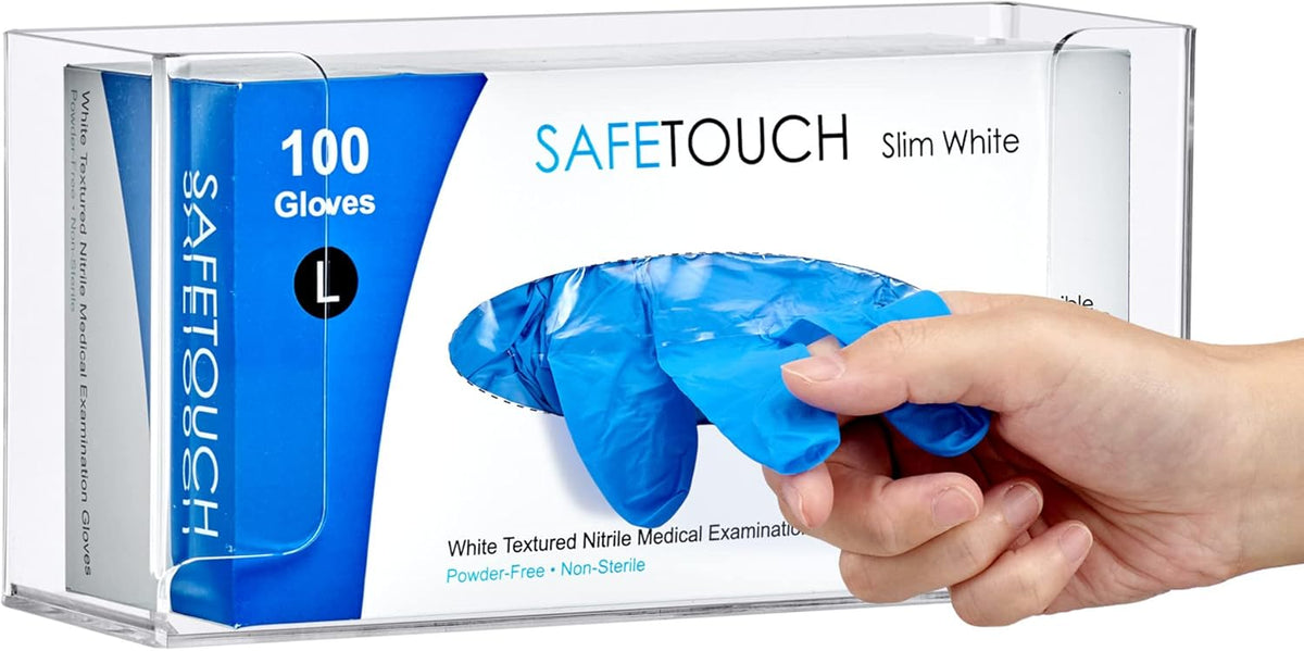 Amazing Abby Acrylic Glove Box Holder, Wall-Mounted Glove Dispenser, Floating Glove Box Organizer, Small Size (for 1 Box), 10.5" W x 5.0" H x 3.5" D (Mounting Hardware Included)