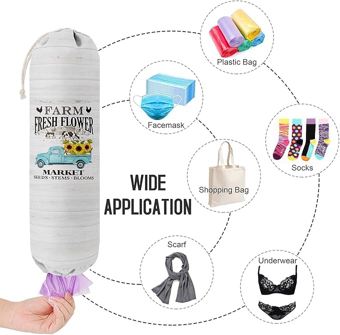 Grocery Bags Holder Organizer for Shopping Bags，Wall Mount Plastic Bags Storage Container Dispensers, Gift for Women Mother Grandmother Friend