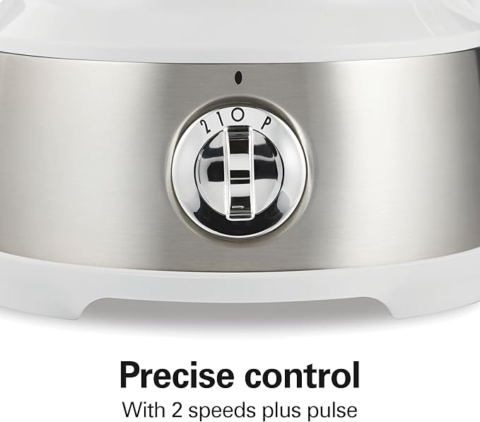Hamilton Beach Food Processor & Vegetable Chopper for Slicing, Shredding, Mincing, and Puree, 10 Cups + Easy Clean Bowl Scraper, White and Stainless Steel (70733)