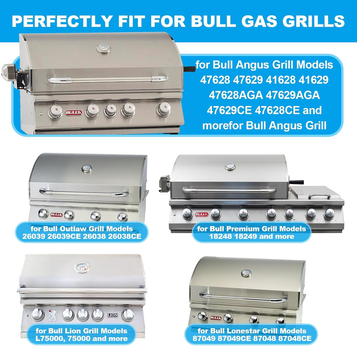 16517 Half Size Griddle Insert for Bull 30" 4 Burner Grill Angus 47628 47629 Outlaw 26038 26039,Bull Premium Grill 18248 18249,Non-stick Carbon Steel Flat Top Cooking Plate Replacement for Bull 65073