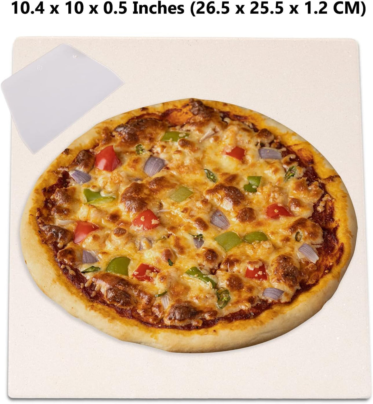 10”x10.4”x0.5” Pizza Stone for Toaster Oven | Rectangular Cordierite Grilling Stone Bread Baking Stone for Grill, Oven