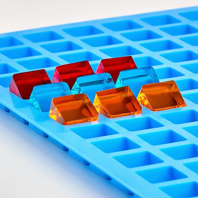 JOERSH Square Candy Molds Silicone Molds for Hard Candy, Gummy, Caramels, Chocolate, Ganache, Ice Cubes, 252 Cavity