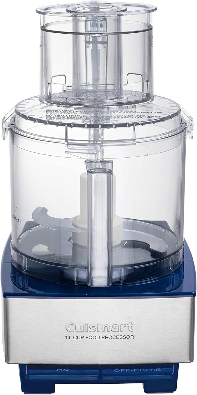 Cuisinart Food Processor 14-Cup Vegetable Chopper for Mincing, Dicing, Shredding, Puree & Kneading Dough, Navy Stainless Steel, DFP-14BCNYCB