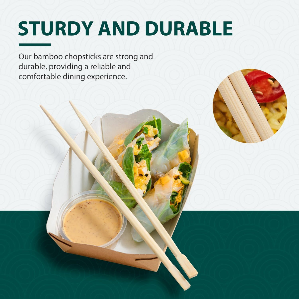 Soeos 100 Disposable Chopsticks Bulk - Natural Wooden Chopsticks & Bamboo Chopstick for Sushi, Takeout, Party - Splinter-Free, Individually Wrapped Single-Use Chopstick (Approx.100 Pairs)