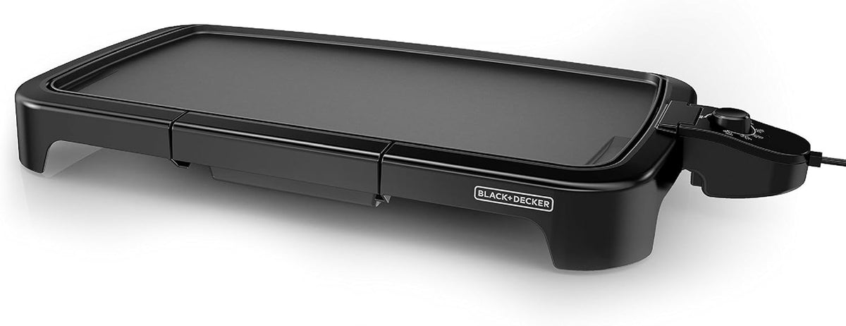 BLACK+DECKER GD2011B Family Sized Electric Griddle, 20 x 11-Inch, Black