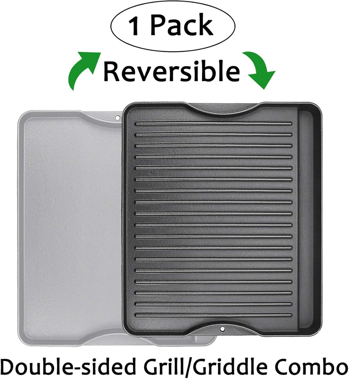 Utheer Reversible Grill Griddle for All Camp Chef 14" & 16" Stoves Cast Iron Griddle, for Camp Chef Explorer 2-Burner Stove,3-Burner, Single Burner Outdoor Stove, 1 Pack