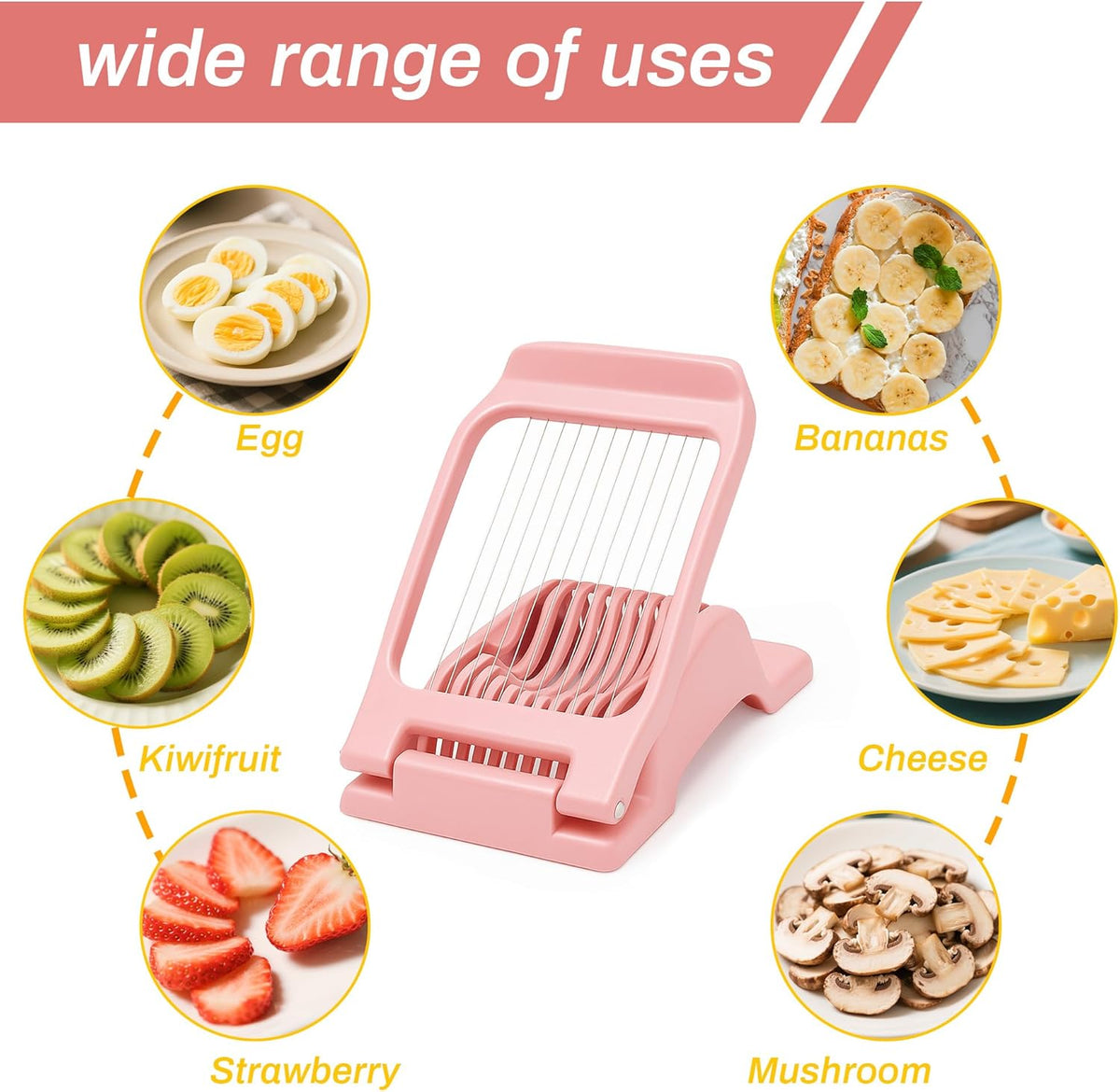 Egg Slicer for Hard Boiled Eggs Egg Cutter Strawberry Dicer for Kitchen Home Use