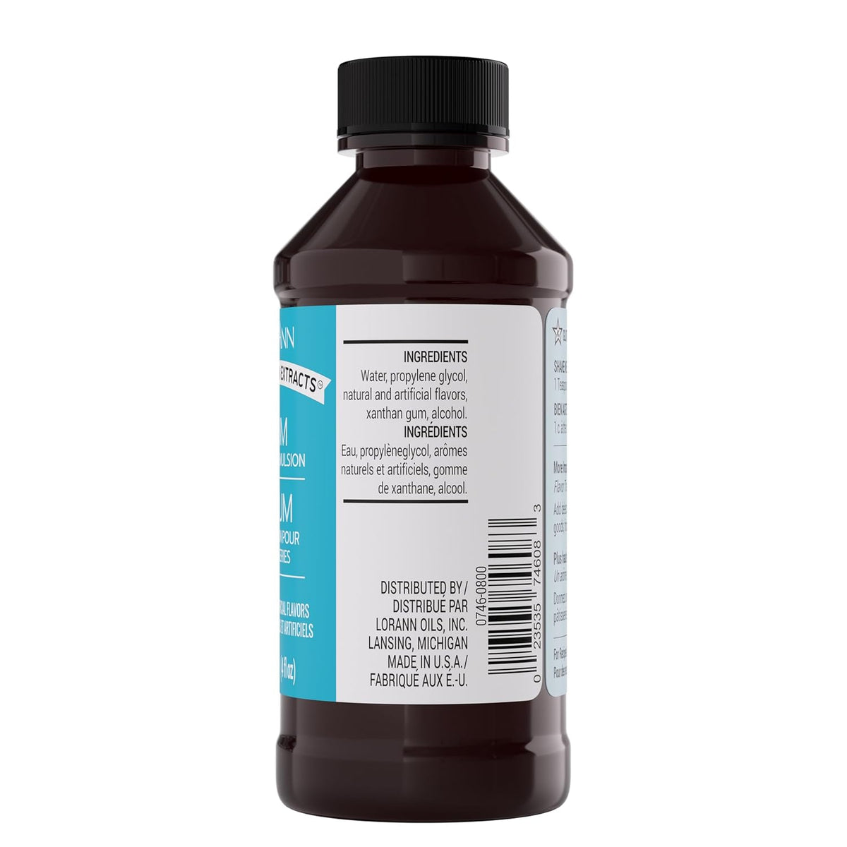 LorAnn Oils Rum Bakery Emulsion: Realistic Flavor, Ideal for Enhancing Boozy Notes in Baked Goods, Gluten-Free, Keto-Friendly, Extract Alternative Essential for Your Kitchen, 4 Oz