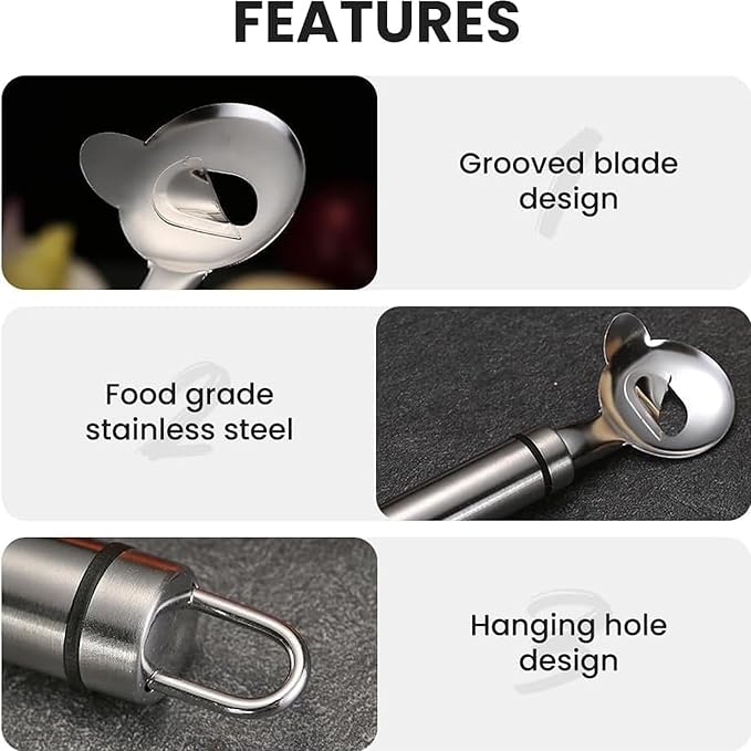 Cactus Peeler Tool, 3 Pack Stainless Steel Pelador de Nopales, Spoon Cactus Thorn Removal Tool, 7.48x1.89in Portable Tools for Kitchen Accessory